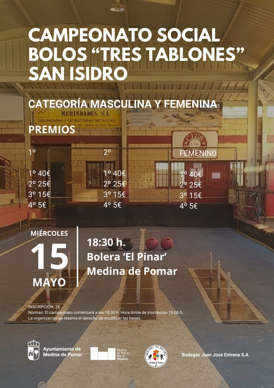 Campeonato social bolos "Tres Tablones" San Isidro