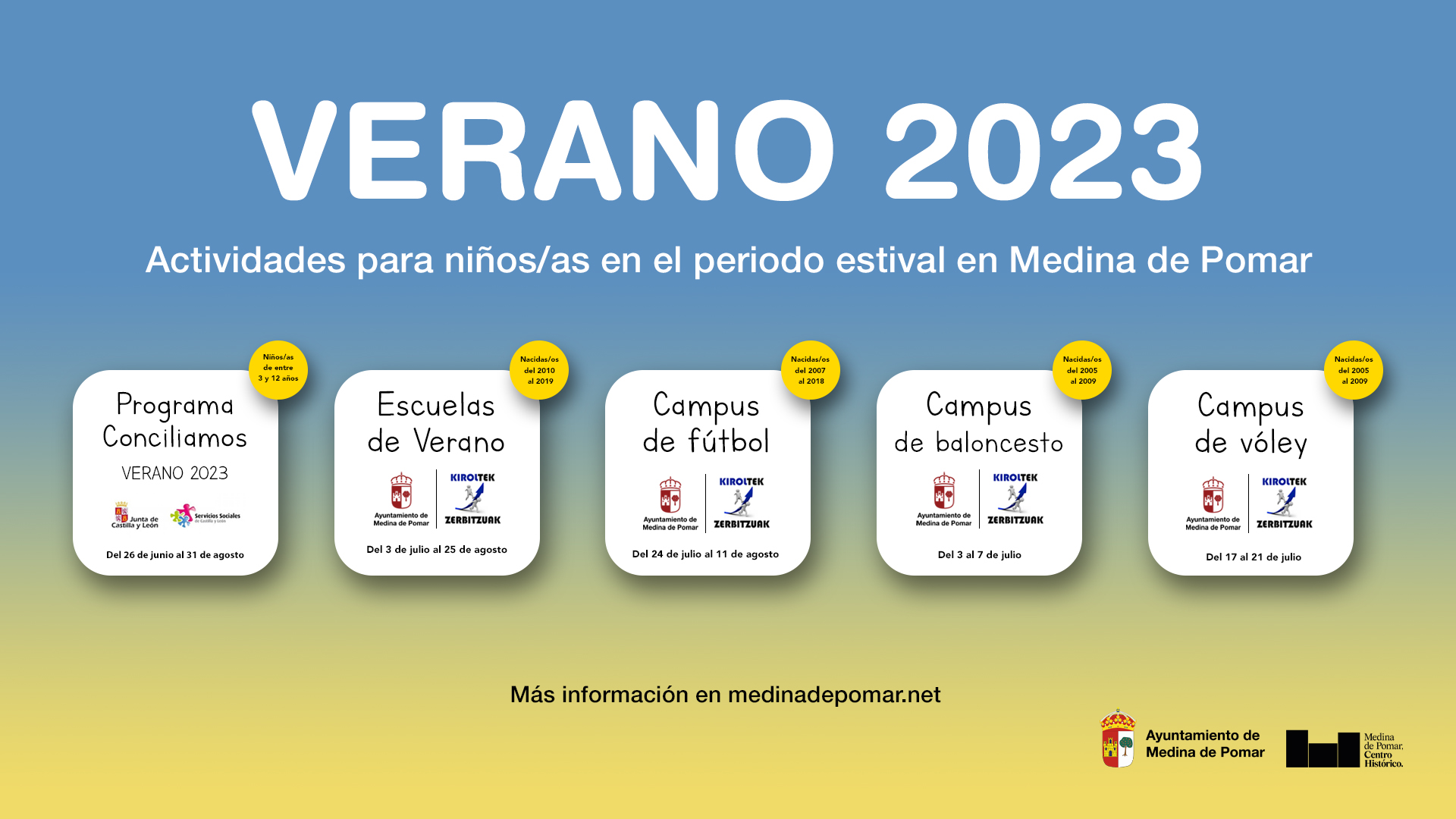 Conciliamos, escuelas de verano y campus deportivos - Verano 2023