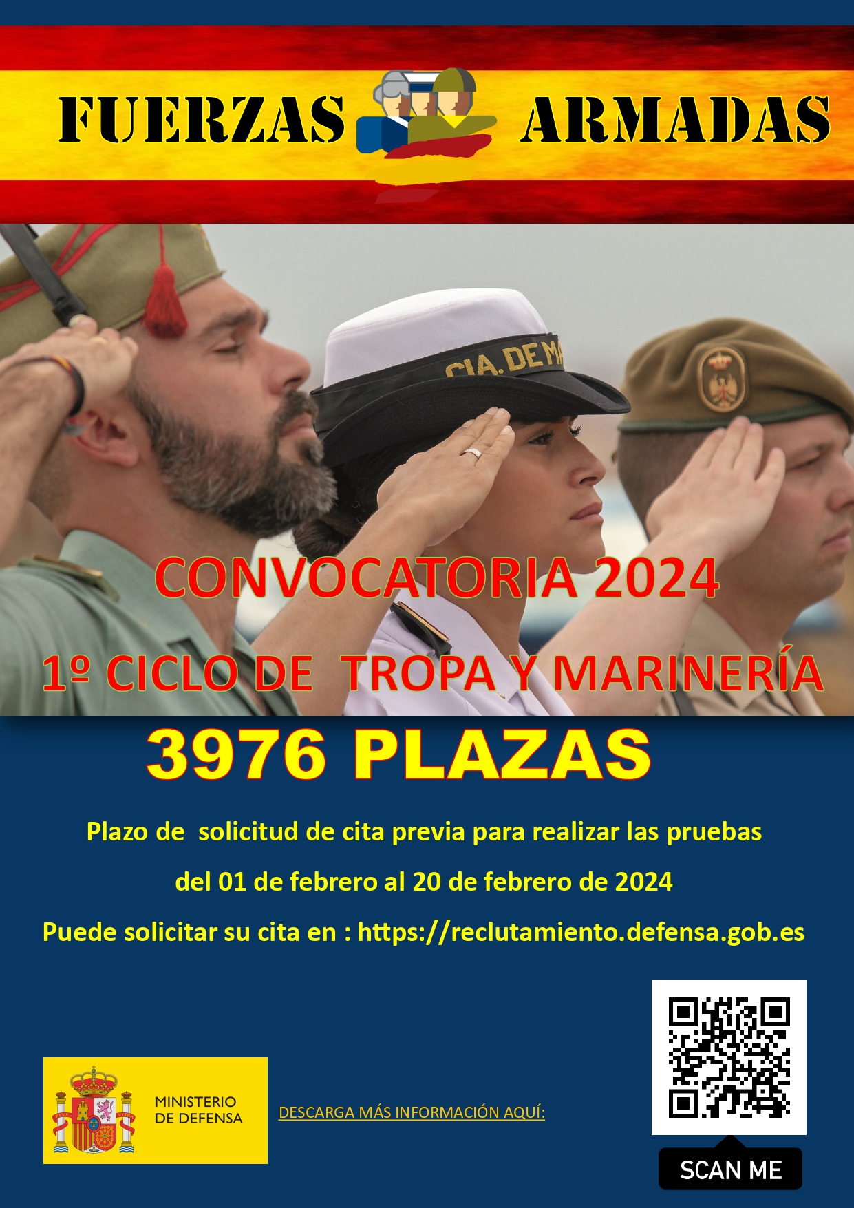CONVOCATORIA TROPA 2024 DE LAS FUERZAS ARMADAS