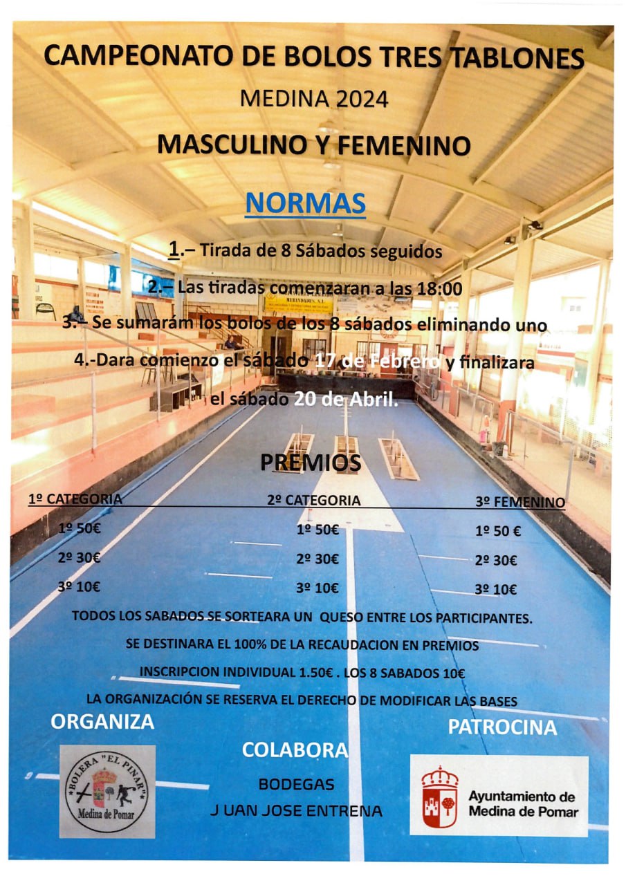 Campeonato de bolos tres balones