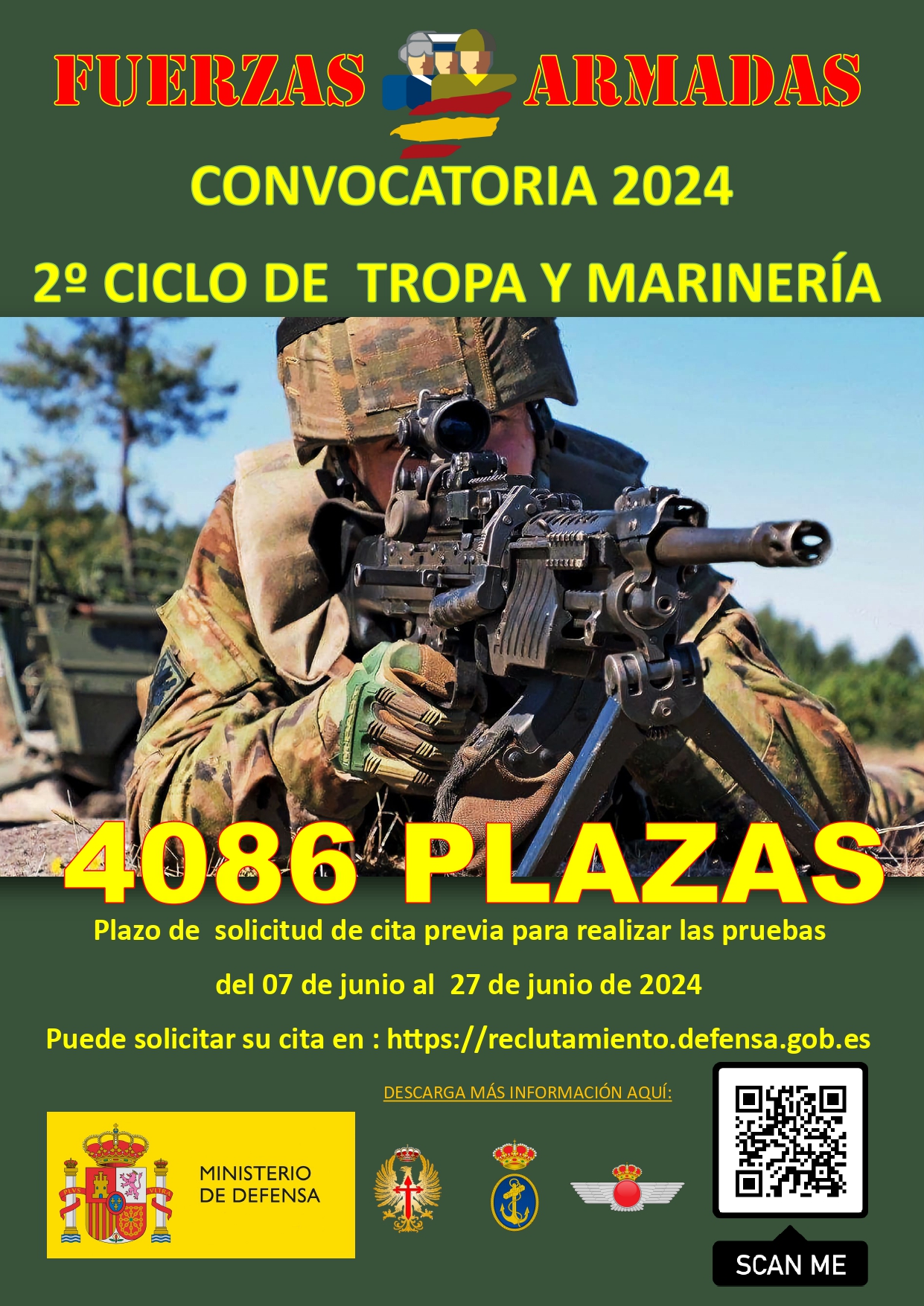  2º CONVOCATORIA TROPA 2024 DE LAS FUERZAS ARMADAS