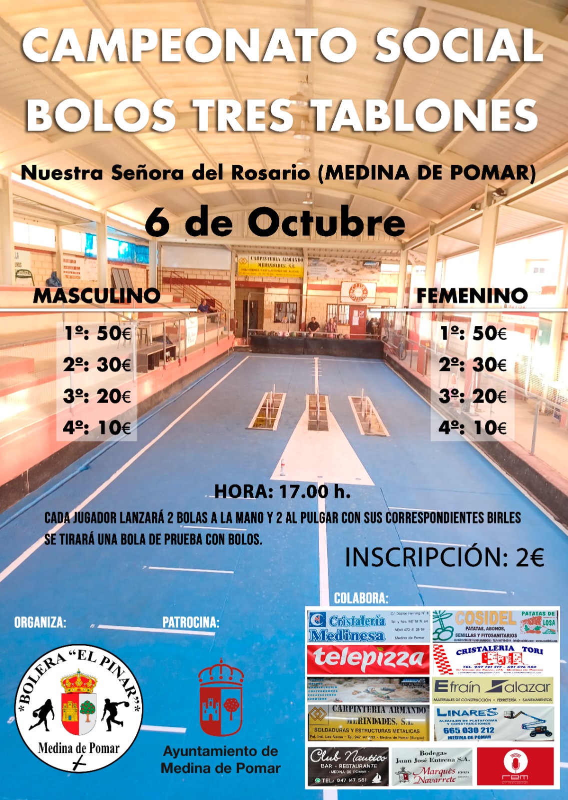 CAMPEONATO DE BOLOS SOCIAL TRES TABLONES NUESTRA SEÑORA DEL ROSARIO