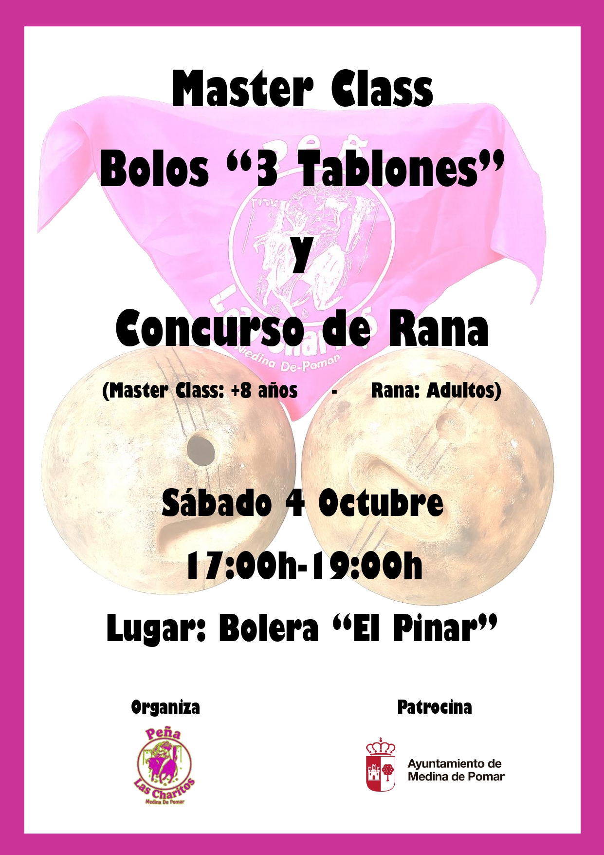MASTER CLASS BOLOS "3 TABLONES" Y CONCURSO DE RANA