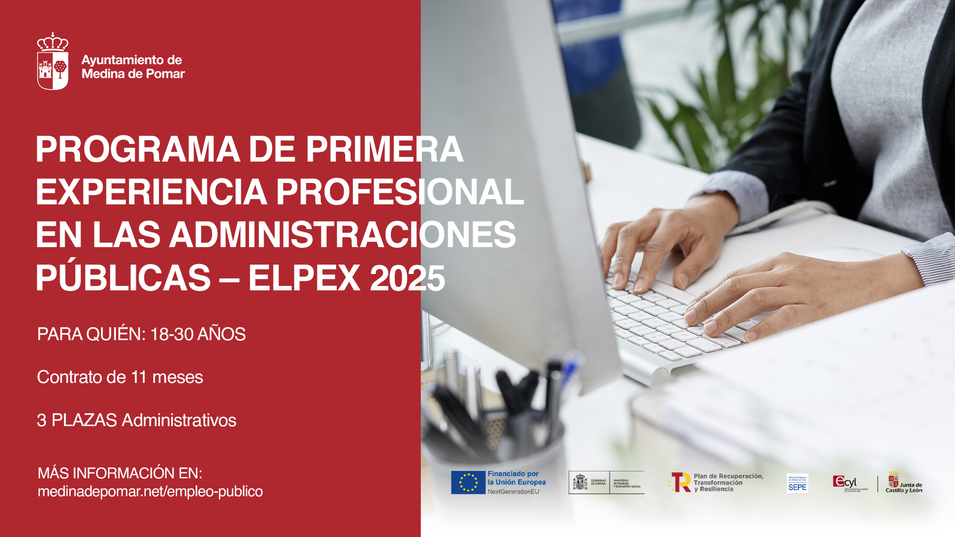 3 plazas de administrativo para jóvenes desempleados (18-30 años)