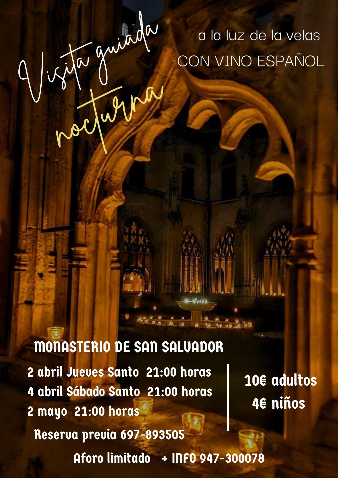 Visita guiada nocturna monasterio de S. Salvador