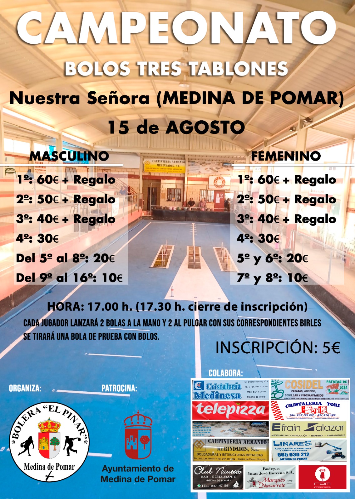 Campeonato Bolos Tres Tablones.