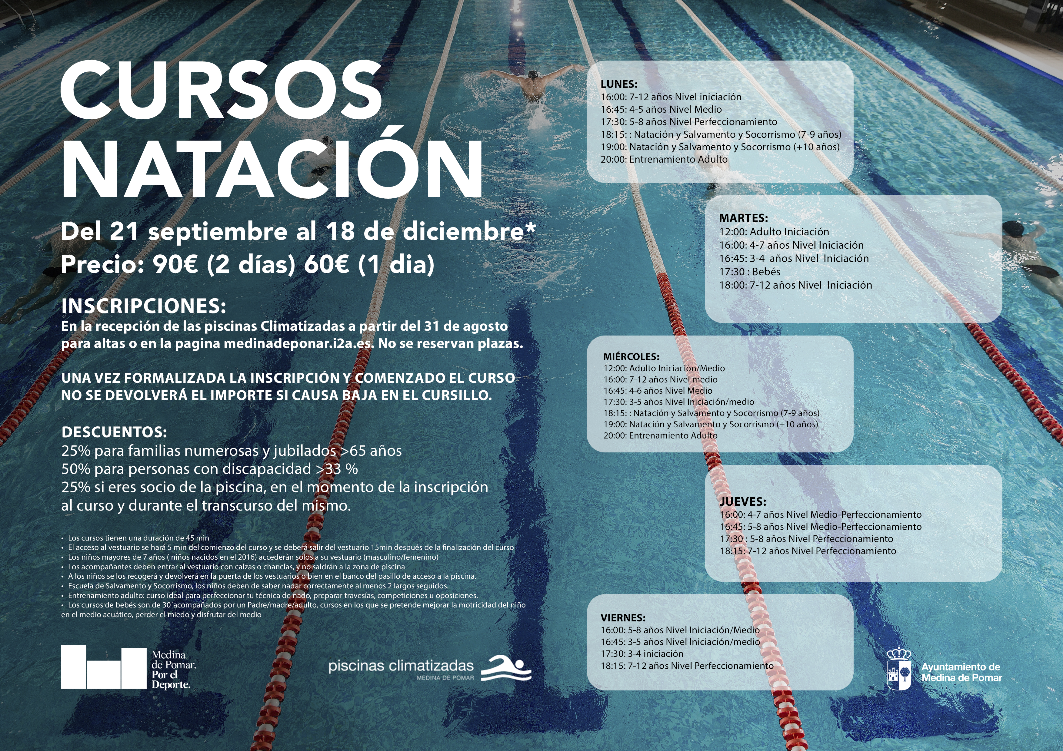 CURSOS NATACION Del 21 sept al 18 dic 2026