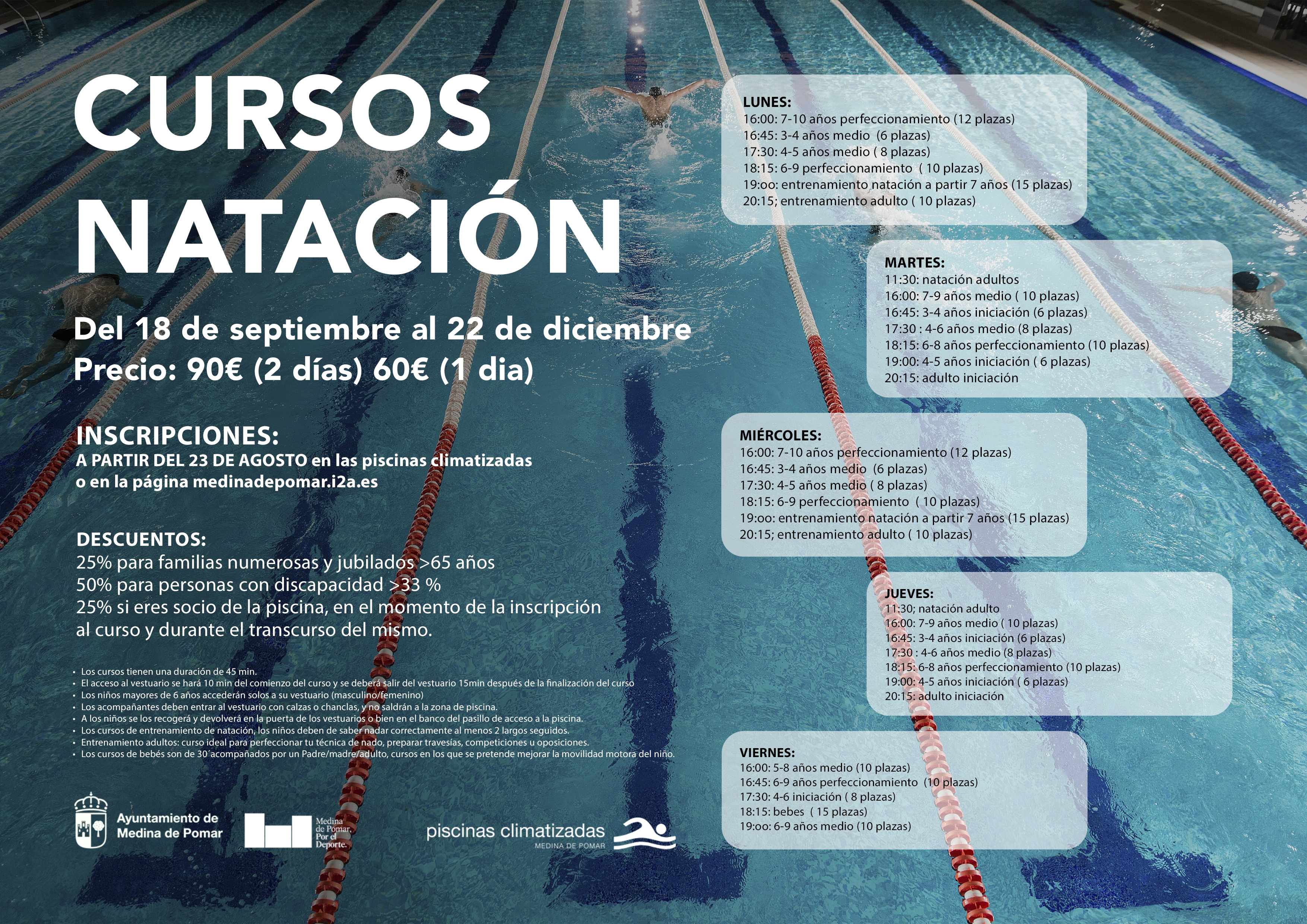 cursos natación medina de pomar
