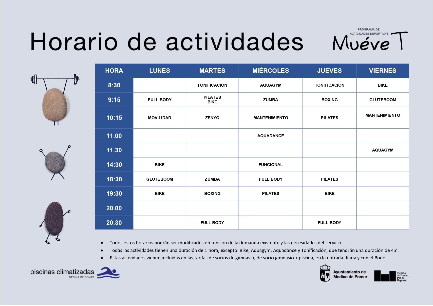 HORARIO MUEVET SEPTIEMBRE 2025