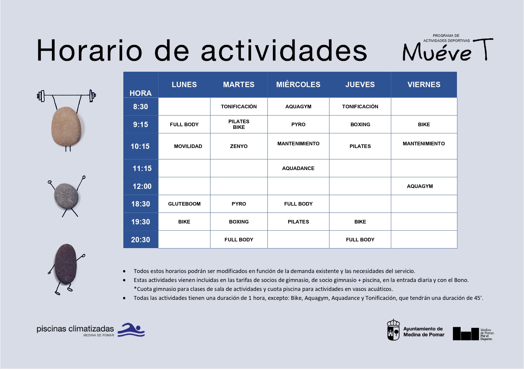 HORARIO MUEVET desde 27 de abril