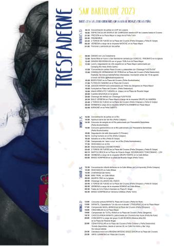 Programa de Fiestas Patronales San Bartolomé 2023