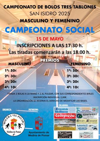 CAMPEONATO SOCIAL DE BOLOS TRES TABLONES SAN ISIDRO 2025