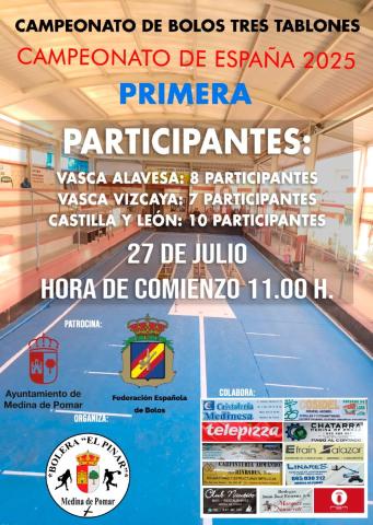 CAMPEONATO DE ESPAÑA BOLOS TRES TABLONES