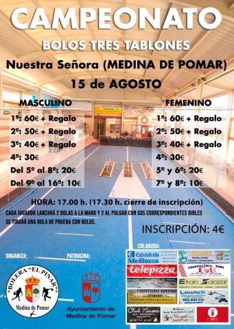 CAMPEONATO DE BOLOS TRES TABLONES
