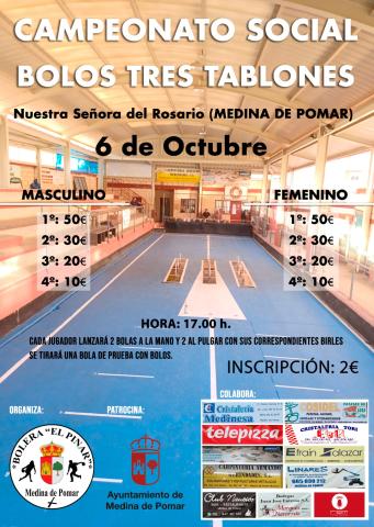 CAMPEONATO DE BOLOS SOCIAL TRES TABLONES NUESTRA SEÑORA DEL ROSARIO