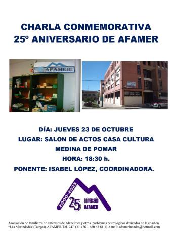 CHARLA CONMEMORATIVA 25º ANIVERSARIO DE AFAMER