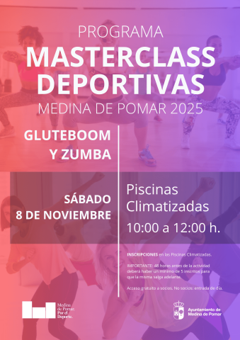 MATERCLASS DEPORTIVAS GLUTEBOOM Y ZUMBA