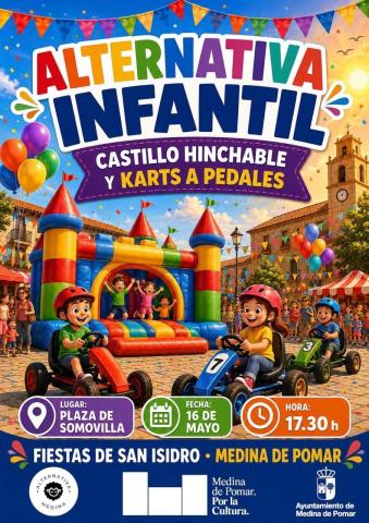 Alternativa Infantil. Castillo hinchable y karts a pedales.