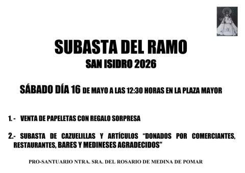 Subasta del Ramo. San Isidro 2026.